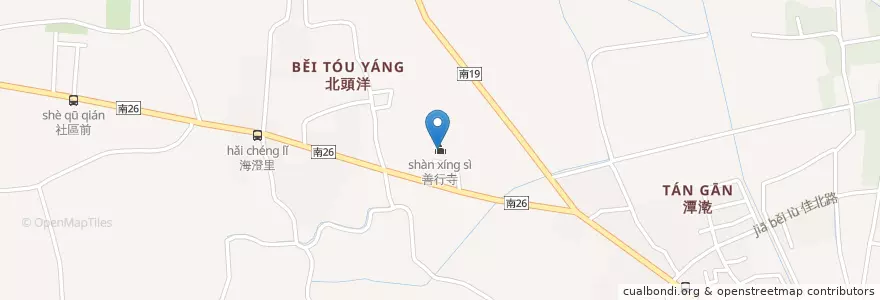 Mapa de ubicacion de 善行寺 en Taiwan, 臺南市, 佳里區.