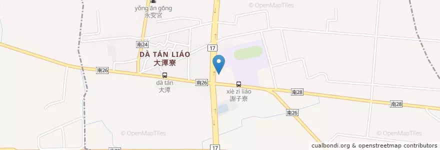 Mapa de ubicacion de 後潭加油站 en Taiwan, Tainan.