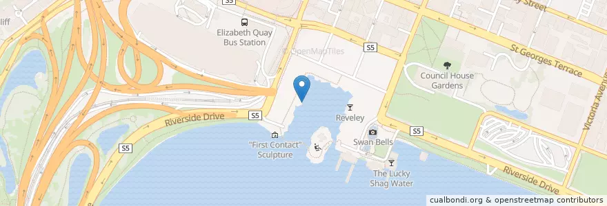 Mapa de ubicacion de Elizabeth Quay Ferry Terminal en Australien, Westaustralien, City Of Perth.