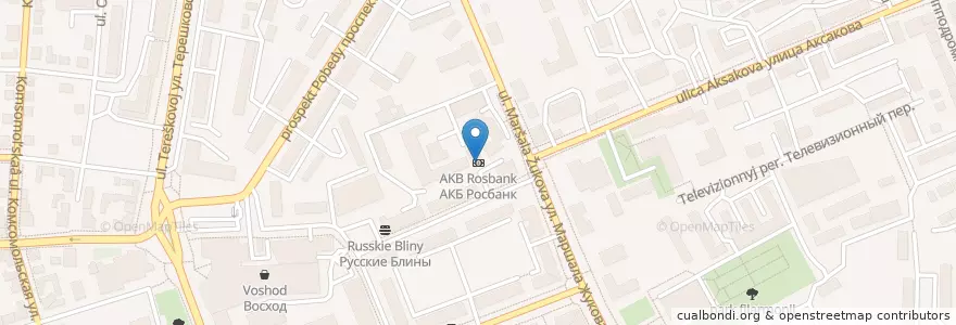 Mapa de ubicacion de АКБ Росбанк en روسیه, Приволжский Федеральный Округ, Оренбургская Область, Городской Округ Оренбург.