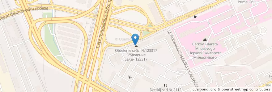 Mapa de ubicacion de Отделение связи №123317 en Rusia, Distrito Federal Central, Москва, Distrito Administrativo Central, Пресненский Район.