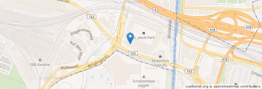 Mapa de ubicacion de Rotblau Bar|Bistro en Schweiz/Suisse/Svizzera/Svizra, Basel-Landschaft, Basel-Stadt.