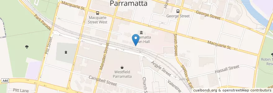 Mapa de ubicacion de HSBC en أستراليا, نيوساوث ويلز, Sydney, City Of Parramatta Council.
