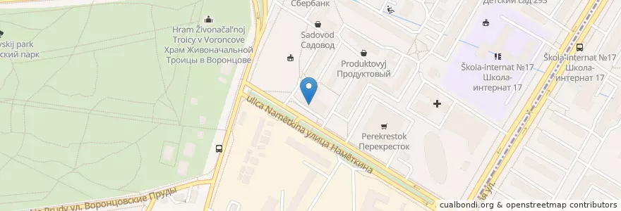 Mapa de ubicacion de Алло! Пицца en Rusia, Центральный Федеральный Округ, Москва, Юго-Западный Административный Округ, Обручевский Район.