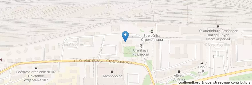 Mapa de ubicacion de Северный автовокзал Екатеринбург en Russie, District Fédéral De L'Oural, Oblast De Sverdlovsk, Городской Округ Екатеринбург.