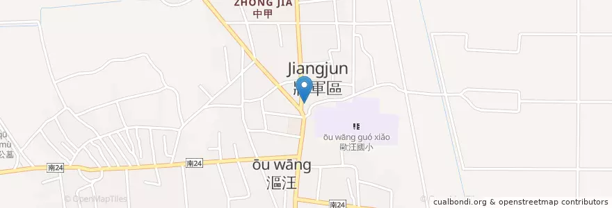 Mapa de ubicacion de 漚汪文衡殿 en Taiwán, 臺南市, 將軍區.