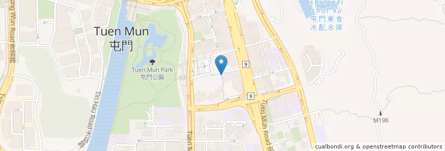 Mapa de ubicacion de 屯門中央郵政局 Tuen Mun Central Post Office en 中国, 香港 Hong Kong, 广东省, 新界 New Territories, 屯門區 Tuen Mun District.