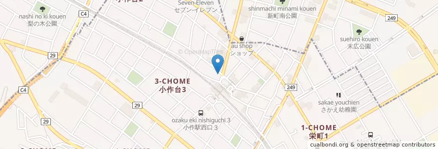 Mapa de ubicacion de りそな銀行 en 일본, 도쿄도, 青梅市, 羽村市.