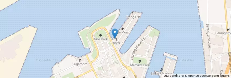 Mapa de ubicacion de Tapas en Australien, Neusüdwales, Council Of The City Of Sydney, Sydney.