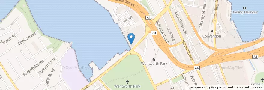 Mapa de ubicacion de Fisherman's Wharf Seafood Restaurant en Australia, Nueva Gales Del Sur, Council Of The City Of Sydney, Sydney.