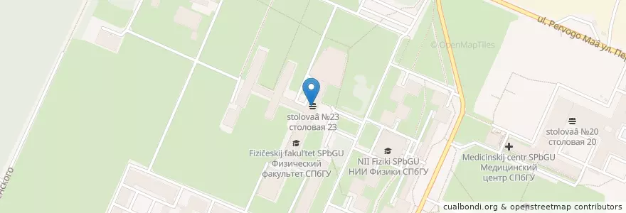 Mapa de ubicacion de столовая №23 en Russland, Föderationskreis Nordwest, Oblast Leningrad, Sankt Petersburg, Rajon Petrodworez, Peterhof.