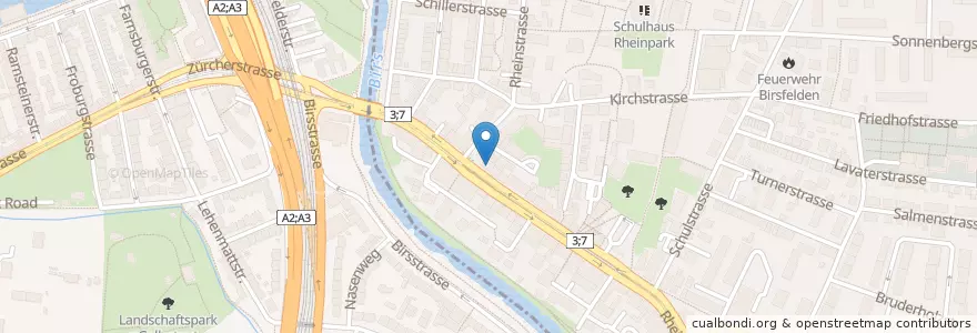 Mapa de ubicacion de Casablanca en 스위스, Bezirk Arlesheim, Basel, Birsfelden.