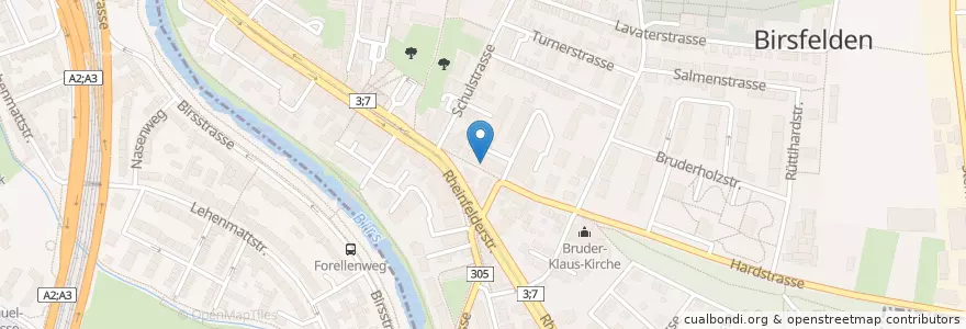 Mapa de ubicacion de Luxor en Svizzera, Basilea Campagna, Bezirk Arlesheim, Birsfelden.