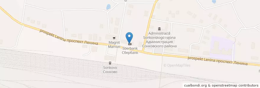 Mapa de ubicacion de Сбербанк en Russland, Föderationskreis Zentralrussland, Oblast Twer, Сонковский Район, Городское Поселение Сонково.