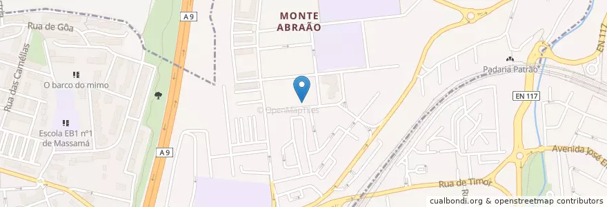 Mapa de ubicacion de Correios Monte Abraão en پرتغال, Área Metropolitana De Lisboa, Lisboa, Grande Lisboa, Sintra, Massamá E Monte Abraão.