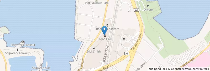 Mapa de ubicacion de Food Hall en Australie, Nouvelle Galles Du Sud, Sydney.