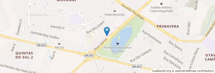 Mapa de ubicacion de Restaurante da Tina en Brezilya, Kuzeydoğu Bölgesi, Bahia, Região Geográfica Intermediária De Vitória Da Conquista, Microrregião De Itapetinga, Itapetinga.