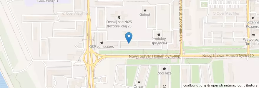 Mapa de ubicacion de Дашенька en Rusia, Distrito Federal Central, Óblast De Moscú, Городской Округ Долгопрудный.