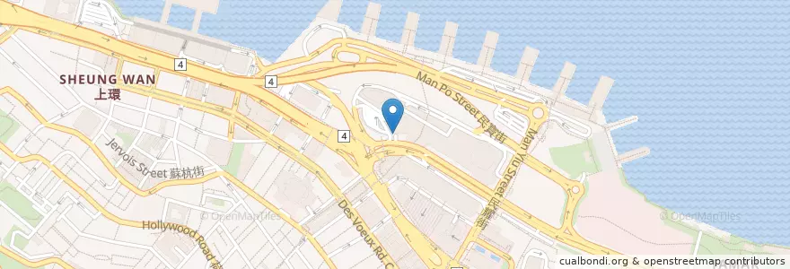 Mapa de ubicacion de 香港站停車場 Hong Kong Station Car Park en الصين, غوانغدونغ, هونغ كونغ, جزيرة هونغ كونغ, الأقاليم الجديدة, 中西區 Central And Western District.