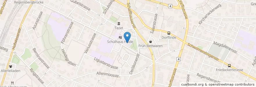 Mapa de ubicacion de Kindergarten Halde A1 + A2 en Svizzera, Zurigo, Distretto Di Zurigo, Zurigo.