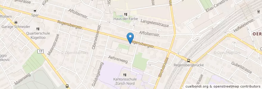 Mapa de ubicacion de Zentrum ELCH Regensbergstrasse en Switzerland, Zurich, District Zurich, Zurich.