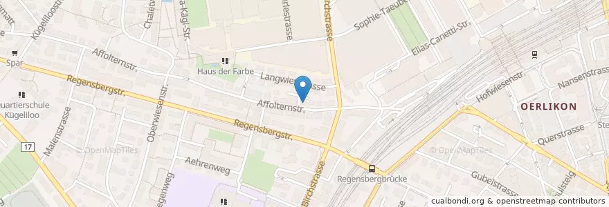 Mapa de ubicacion de Zürich Oerlikon / Affolternstrasse en Suisse, Zurich, District De Zurich, Zurich.