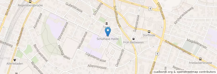 Mapa de ubicacion de Mittaghort Mittagstreff Liguster en Suíça, Zurique, Bezirk Zürich, Zürich.