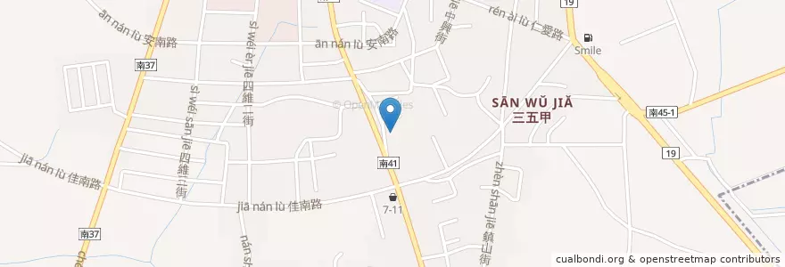 Mapa de ubicacion de 鎮南宮 en Taiwán, 臺南市, 佳里區.