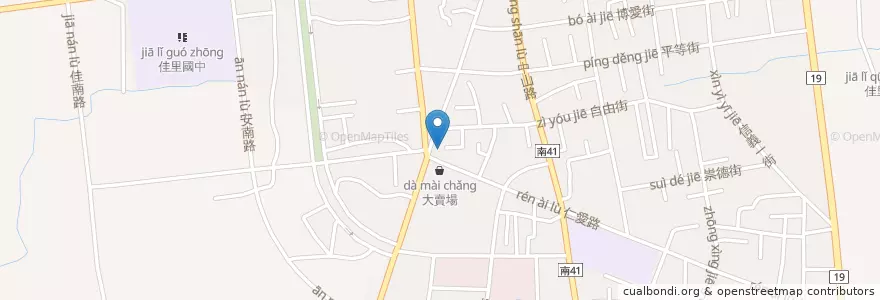 Mapa de ubicacion de 幽冥殿 en Taiwan, Tainan, Distretto Di Jiali.