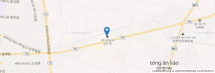 Mapa de ubicacion de 信行寺 en Taiwan, 臺南市, 佳里區.