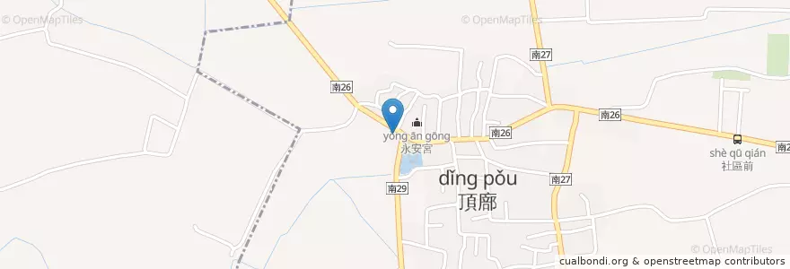 Mapa de ubicacion de 延平派出所 en Taiwan, Tainan, Jiali District, Qigu District.