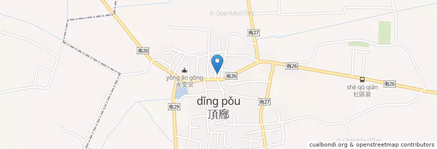 Mapa de ubicacion de 南天忠義宮 en Tayvan, 臺南市, 佳里區.