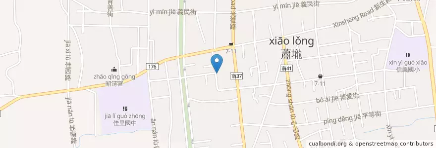 Mapa de ubicacion de 十五角太子宮 en Taiwan, 臺南市, 佳里區.
