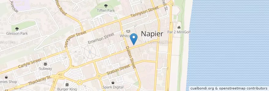 Mapa de ubicacion de ANZ en Nieuw-Zeeland, Hawke's Bay, Napier City.