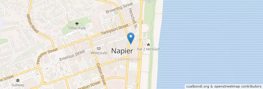 Mapa de ubicacion de Bank of New Zealand en Nova Zelândia, Hawke's Bay, Napier City.