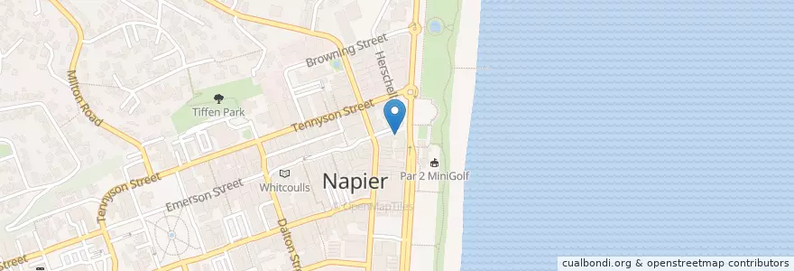 Mapa de ubicacion de Starbucks en ニュージーランド, ホークス・ベイ, Napier City.