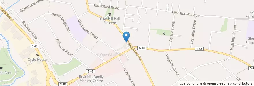 Mapa de ubicacion de Briar Hill Pharmacy en Australia, Victoria, City Of Banyule.