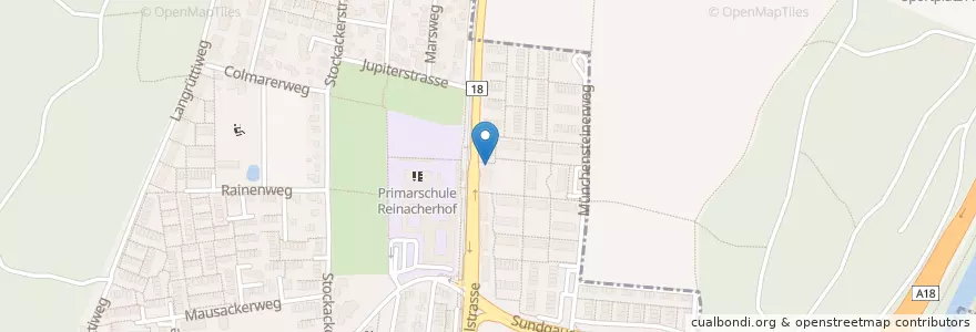 Mapa de ubicacion de Raiffeisenbank en Schweiz/Suisse/Svizzera/Svizra, Basel-Landschaft, Bezirk Arlesheim, Münchenstein, Reinach.