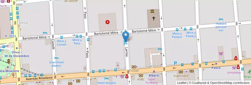 Mapa de ubicacion de 162 - Larrea Y Bartolomé Mitre en Argentina, Ciudad Autónoma De Buenos Aires, Comuna 3, Buenos Aires.