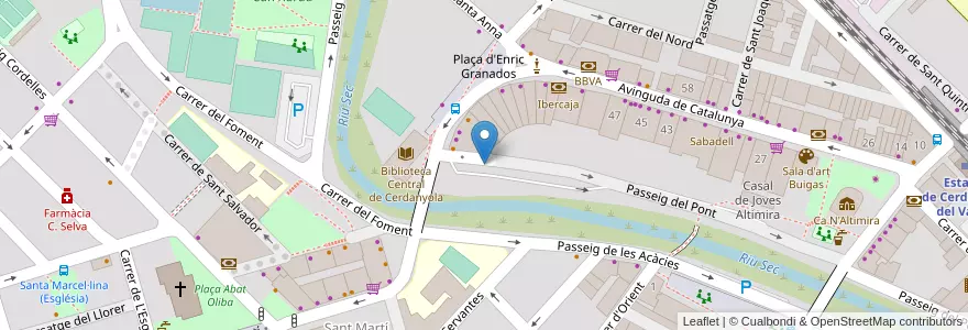 Mapa de ubicacion de 162 Passeig del Pont - Biblioteca Central en İspanya, Catalunya, Barcelona, Vallès Occidental, Cerdanyola Del Vallès.