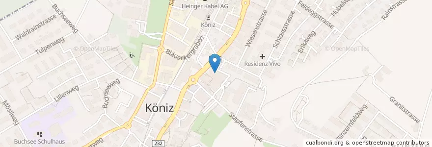 Mapa de ubicacion de Coop Restaurant en 스위스, 베른, Verwaltungsregion Bern-Mittelland, Verwaltungskreis Bern-Mittelland, Köniz.