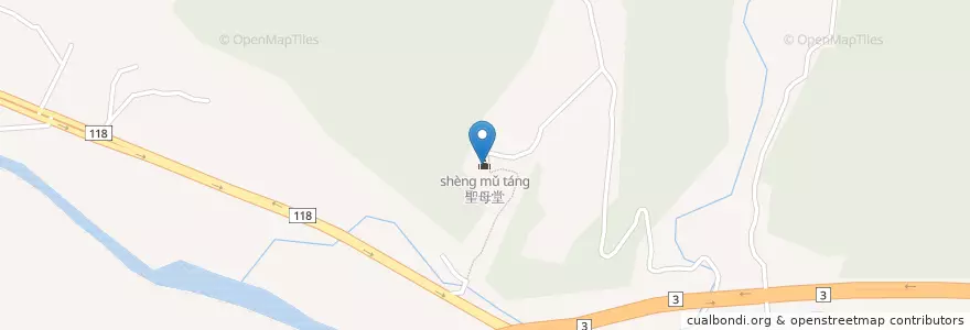 Mapa de ubicacion de 聖母洞 en Taïwan, Province De Taïwan, Comté De Hsinchu, 關西鎮.