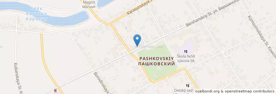 Mapa de ubicacion de Эмма en Rússia, Distrito Federal Do Sul, Krai De Krasnodar, Городской Округ Краснодар.