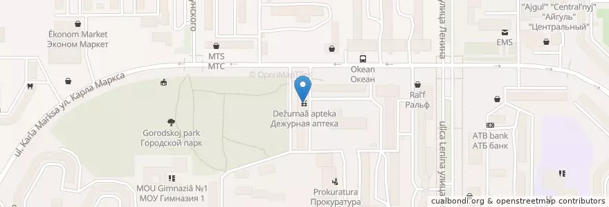 Mapa de ubicacion de Дежурная аптека en Russia, Far Eastern Federal District, Sakha Republic, Neryungrinsky Municipal District, Городское Поселение Нерюнгри.