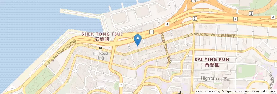 Mapa de ubicacion de 香港西區浸信會 Hong Kong West Point Baptist Church en Cina, Guangdong, Hong Kong, Hong Kong, Nuovi Territori, 中西區 Central And Western District.