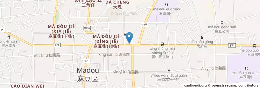 Mapa de ubicacion de 麻豆農會 en Taiwan, Tainan, Distretto Di Madou.