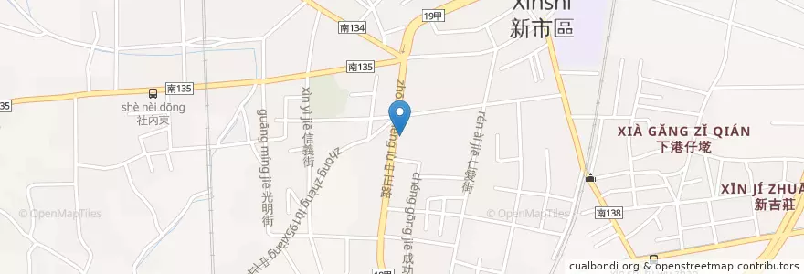 Mapa de ubicacion de 京城商業銀行 en Taiwan, Tainan, Xinshi.