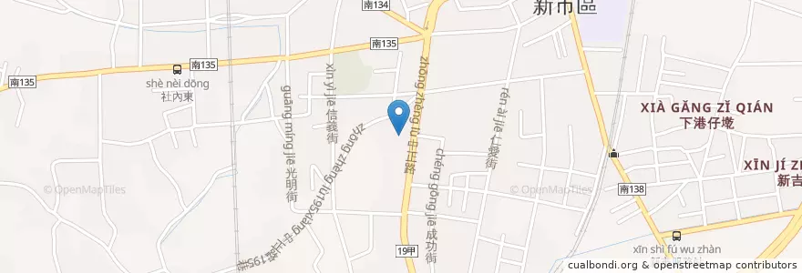 Mapa de ubicacion de 新市長老教會 en 臺灣, 臺南市, 新市區.