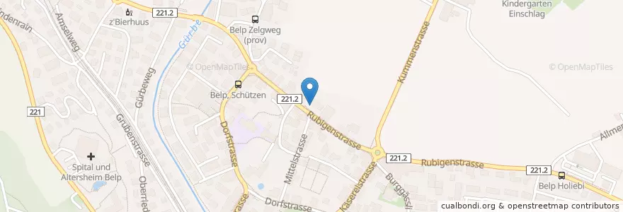 Mapa de ubicacion de Briefeinwurf Belp, Poststelle Belp en スイス, ベルン, Verwaltungsregion Bern-Mittelland, Verwaltungskreis Bern-Mittelland, Belp.