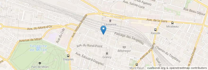 Mapa de ubicacion de Café de l'Europe en Svizzera, Vaud, District De Lausanne, Lausanne.